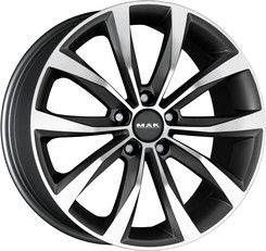 Диск MAK WOLF 17x7 5x112 ET40 DIA57.10 Gun Metallic-Mirror Face