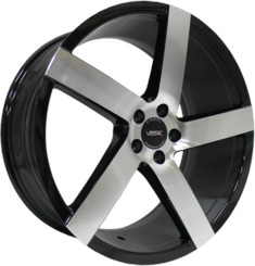 Диск VISSOL V-080L 19x8.50 5x120 ET15 DIA74.10 black-with-machined-face
