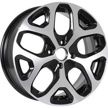 Диск KDW KD1637 16x6.50 4x100 ET50 DIA60.10 Black_Front_Polished