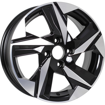 Диск KDW KD1520 15x6 4x100 ET46 DIA60.10 Black_Front_Polished