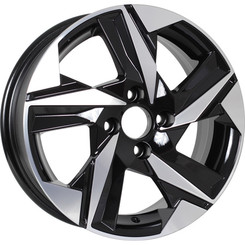 Диск KDW KD1520 15x6 4x100 ET46 DIA54.10 Black_Front_Polished