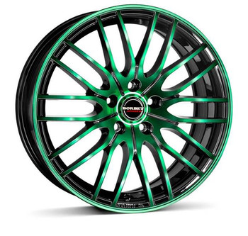 Диск BORBET CW4/5 17x8 5x112 ET48 DIA72.60 Black Green Glossy