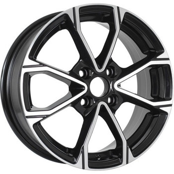 Диск KDW KD1590 15x6 4x100 ET45 DIA60.10 Black_Front_Polished